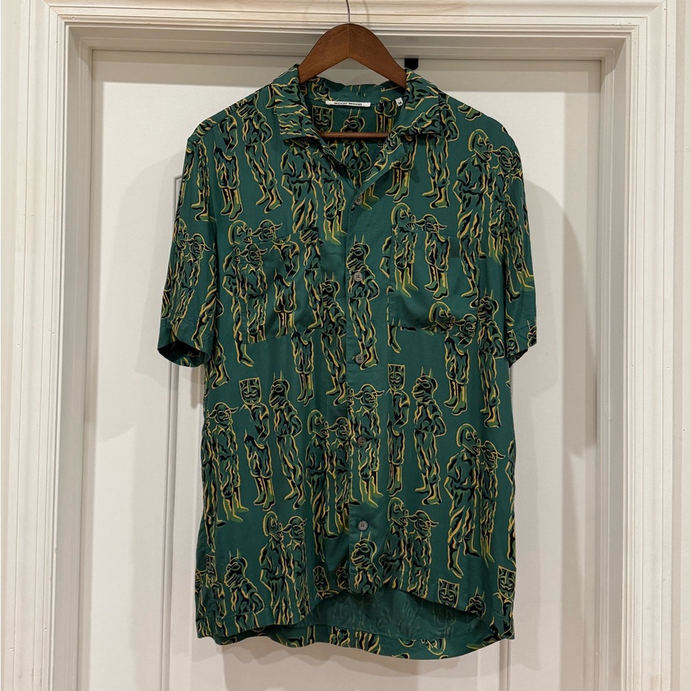 Rare Wood Wood cuban collar beach shirt
